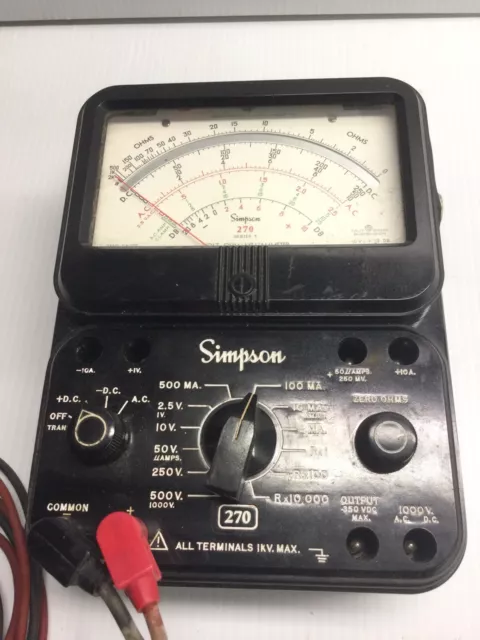 Simpson 270 Multimeter (voltage, amperage only, No resistance)