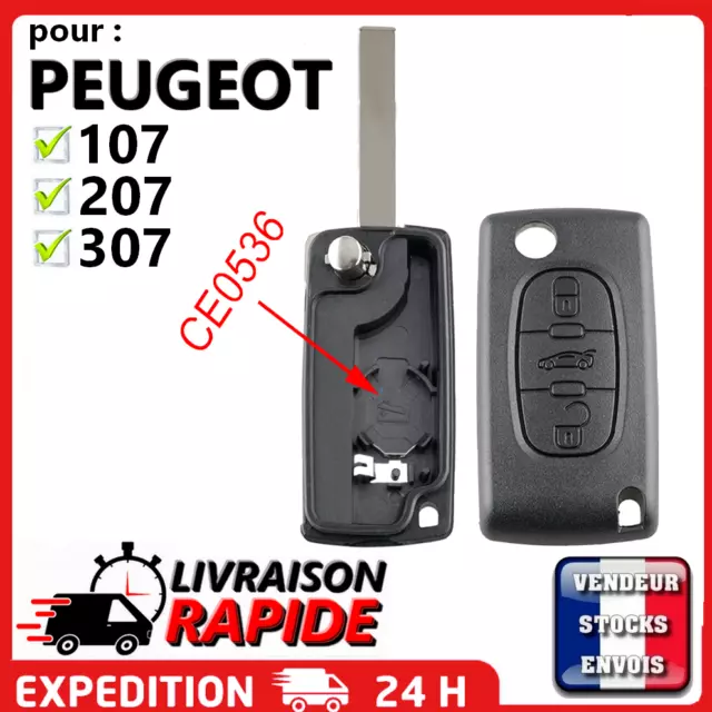 Coque clé Peugeot 207 - 307 - 308 Changement coque clé Peugeot