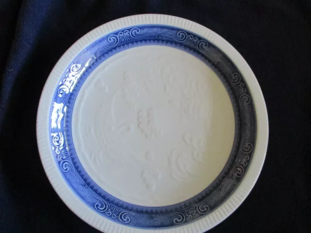 Vintage 14 1/2 Inch Diameter  Ceramic Japanese Blue/White Plate 2 Inches Tall