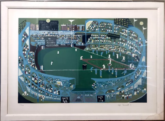 Ralph Fasanella, Ball Park, Screenprint, signed and numbered in pencil