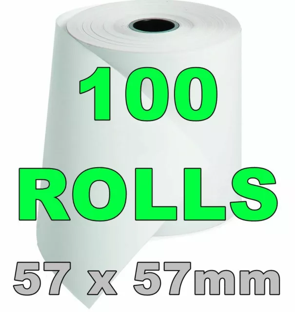 100 x Thermal 57x57 mm EFTPOS Receipt Paper POS Retail Docket Rolls 57 57mm 100X