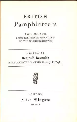 British Pamphleteers. Volume 2