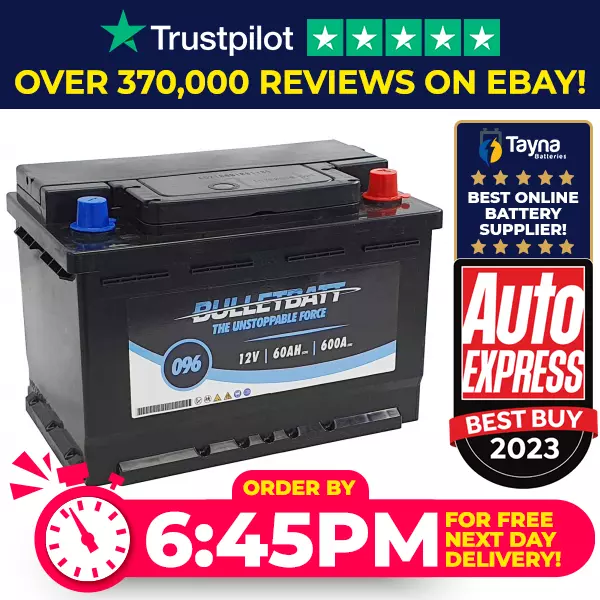 BulletBatt 096 Super Heavy Duty Car Battery 12V Next Day Delivery