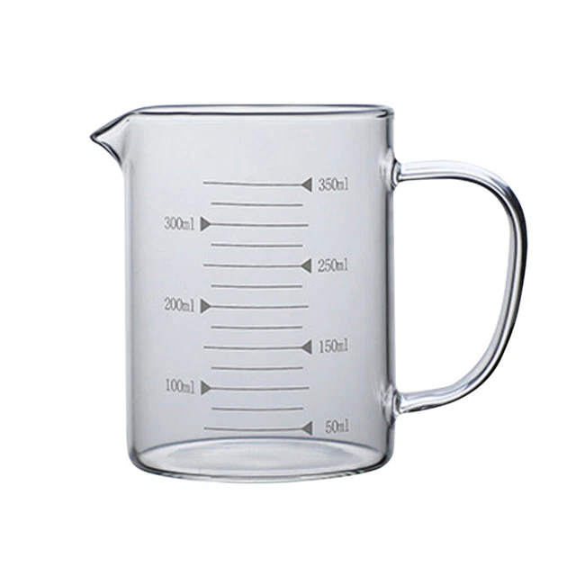 Vetro di misurazione resistente alla temperatura 350 ml misurino trasparente grande magazzino caffè