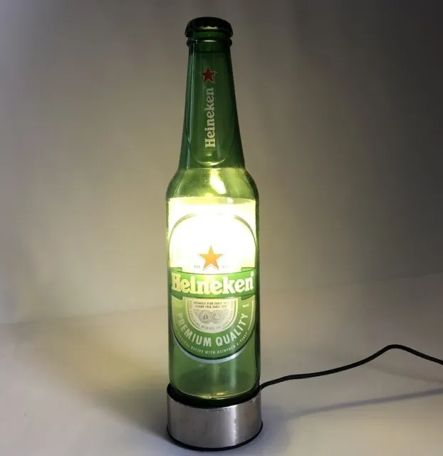 LED original bottle lamp table lamp [HEINEKEN] bottle Handmade woodbase