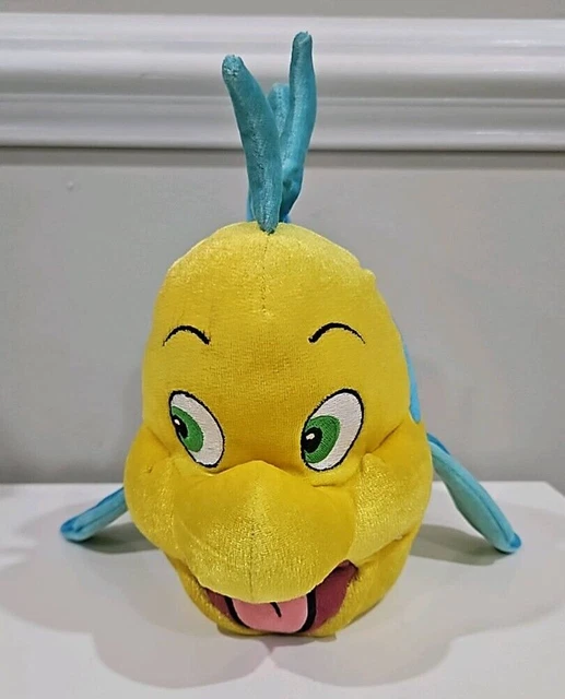 DISNEY STORE LITTLE Mermaid Flounder Plush Toy Stuffed Animal