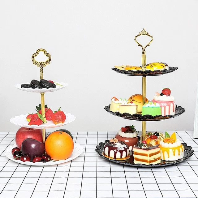 ABS Plastic 3 Layer Cake Stand 3-tiers Cake Stand Birthday Food Grade Material