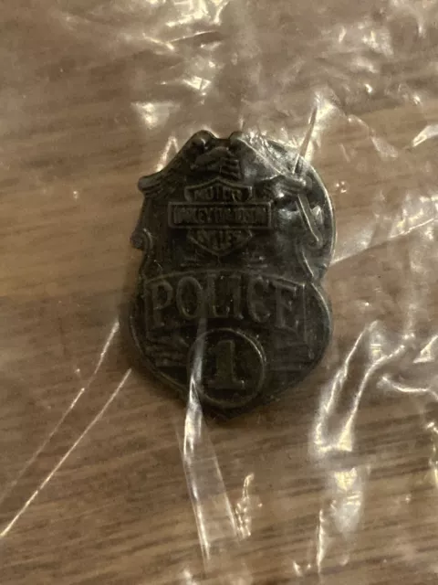 HARLEY-DAVIDSON POLICE 1 BADGE PIN -for LAPEL-VEST-HAT PIN Brand New
