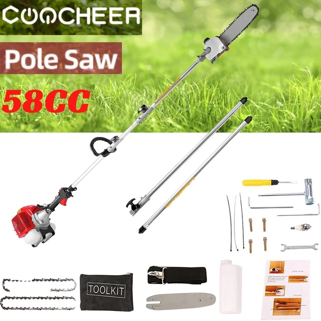 58CC POLE SAW Gas Powered 2Cycle Chainsaw Tree Trimming Tree Pruner Up