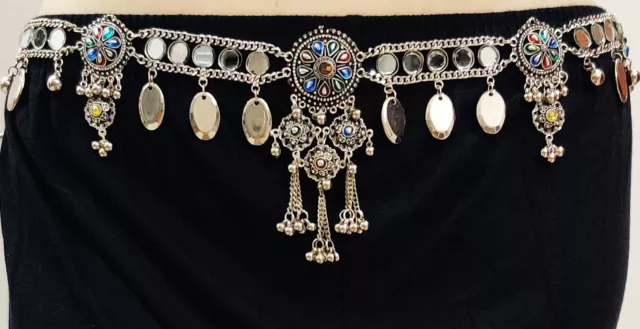 Kuchi Tribal Belly dance Gypsy Belt Medallion Pendant Boho Jewelry Fusion Womens