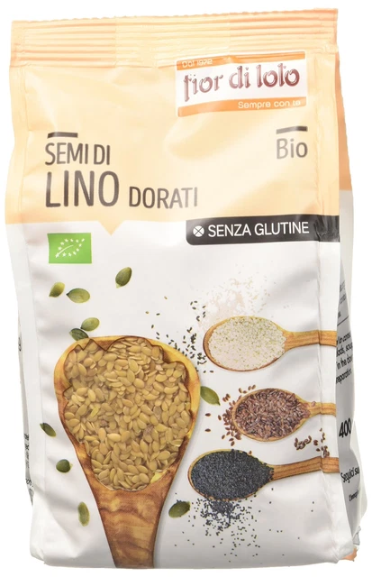 10x400g semi di lino dorati Fior Di Loto cucina pane insalata NUOVO MHD 10/24