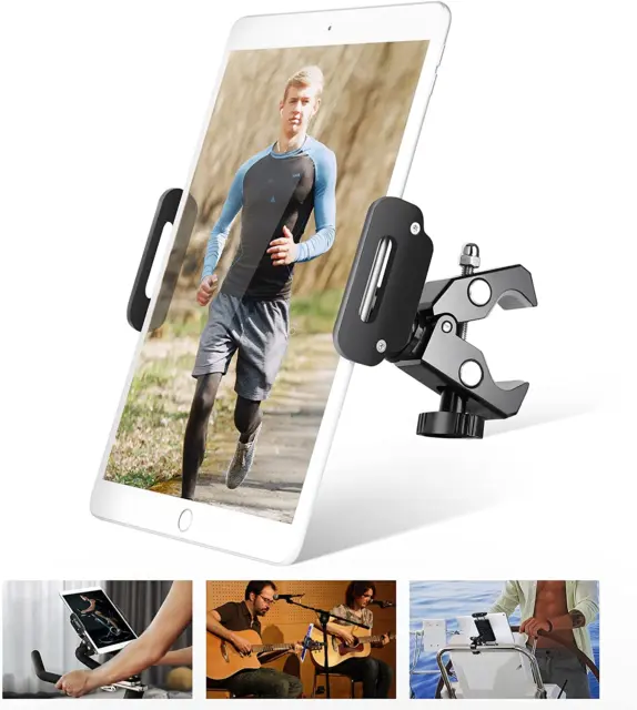 Elitehood Ipad Mount for Microphone Stand, Ipad Holder for Exercise Bike or Mic