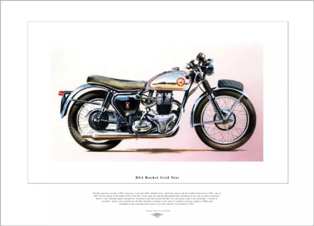 BSA ROCKET GOLD STAR - Motorcycle Fine Art Print - 650cc Parallel twin motorbike