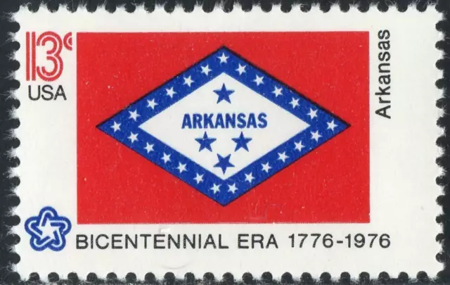 US #1657 MNH 1976 American Bicentennial Issue Flag Arkansas