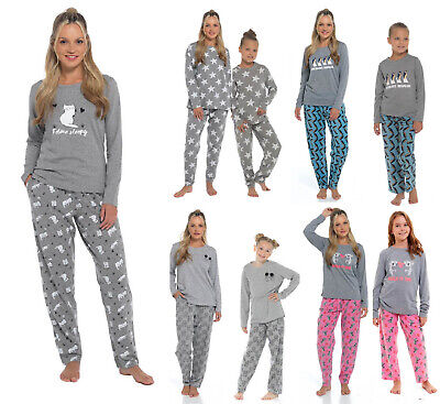 Jersey Cotton Pyjamas Ladies Girls Womens Novelty Mum Daughter Matching Sizes