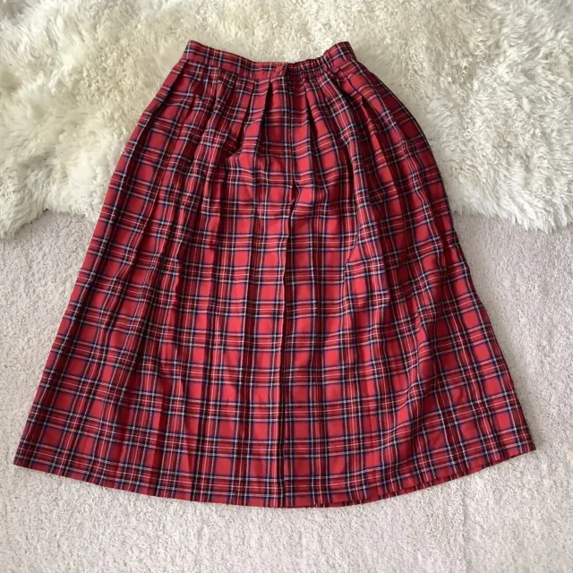 Vintage Requirements Plaid Skirt Woman's 10 USA Rayon Blend