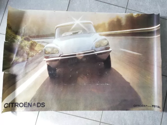 Ancienne affiche publicitaire de Garage Automobile Citroën DS