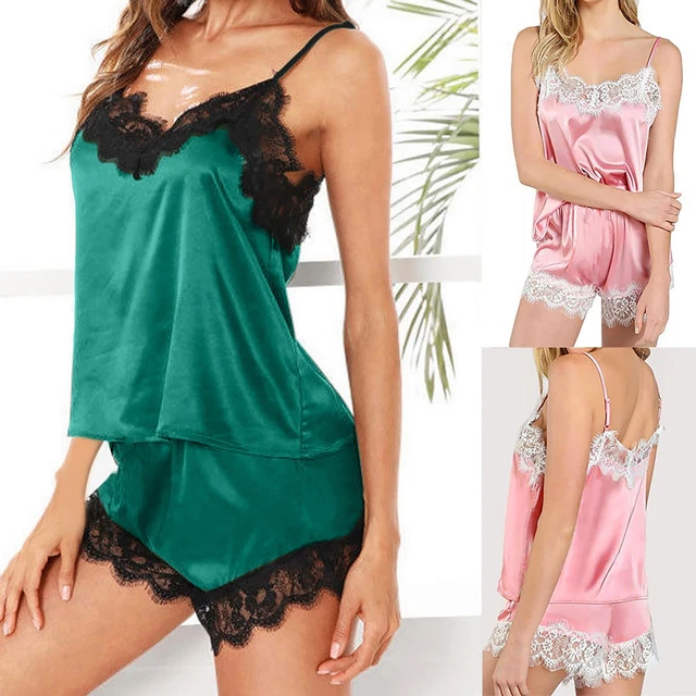 Nachtbekleidung Satin Paola Top Women Trim Gurt Ärmellose Lack Dessous Rot