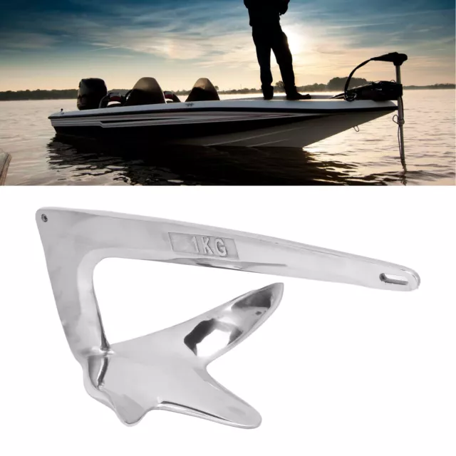 * 1kg/2.2lb Claw Boat Anchor Heavy Duty 316 Stainless Steel Anchor Mirror Polish