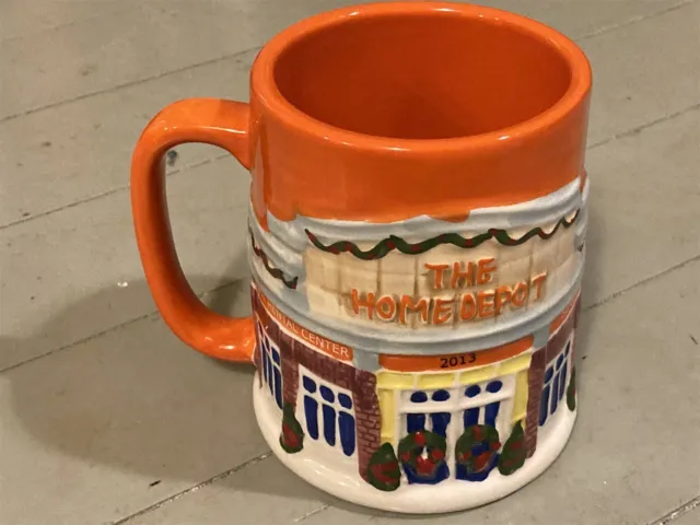 2013 ceramic Home Depot Mr. Christmas coffee mug, orange