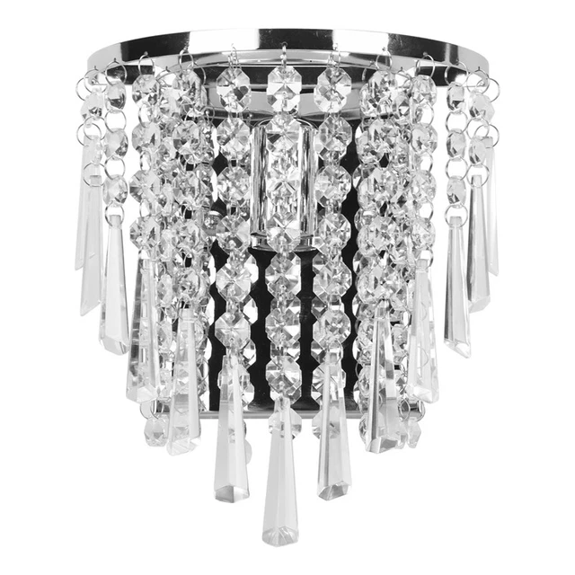 Lampada da parete cristallo moderna applique cromata lampada da parete per soggiorno bagno W6I2