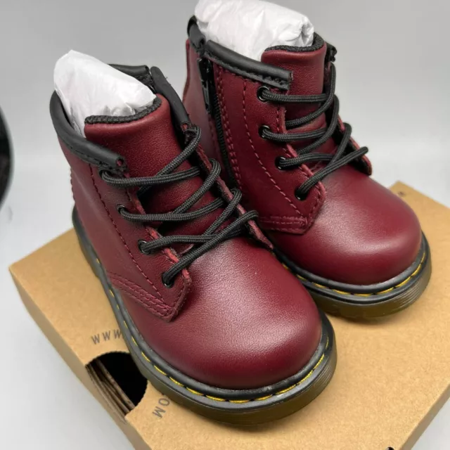 Dr Martens AirWair Brooklee Boots Cherry Red Softy T AW004 Core Kids Toddler