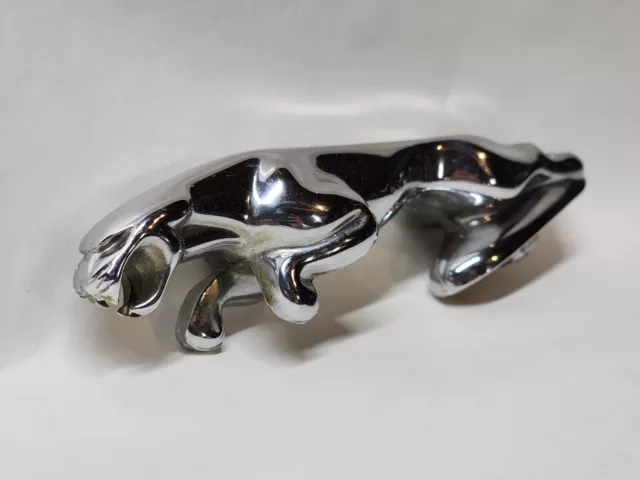 Vintage Jaguar Chrome Hood Ornament 6” Solid Steel No Hardware