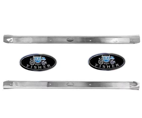1968~1972 Chevelle El Camino GTO Door Sill Scuff Plate STAINLESS Pair w/Decal