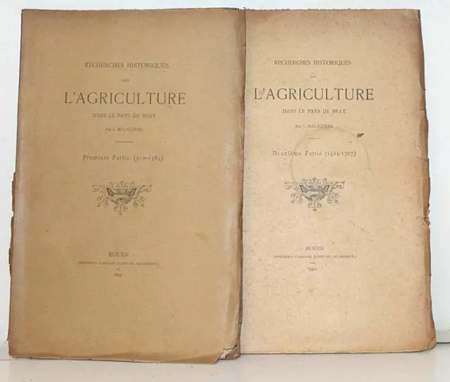 MALICORNE Recherches historiques Agriculture Pays de Bray 1899