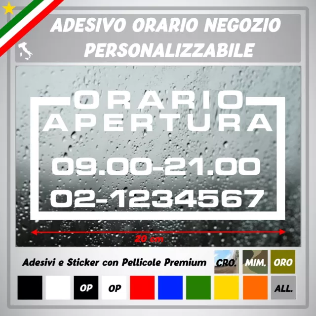 Adesivo vinile personalizzato orario apertura attività negozi centro estetico