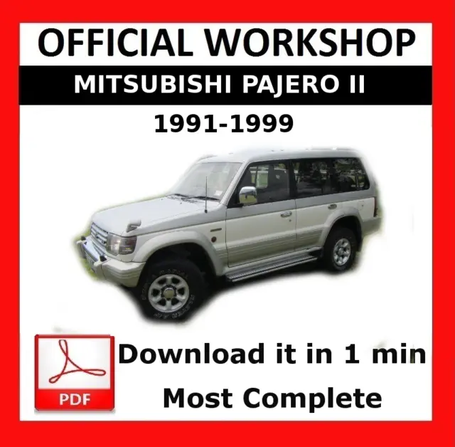 OFFICIAL WORKSHOP Manual Service Repair Mitsubishi Pajero 1991 - 1999