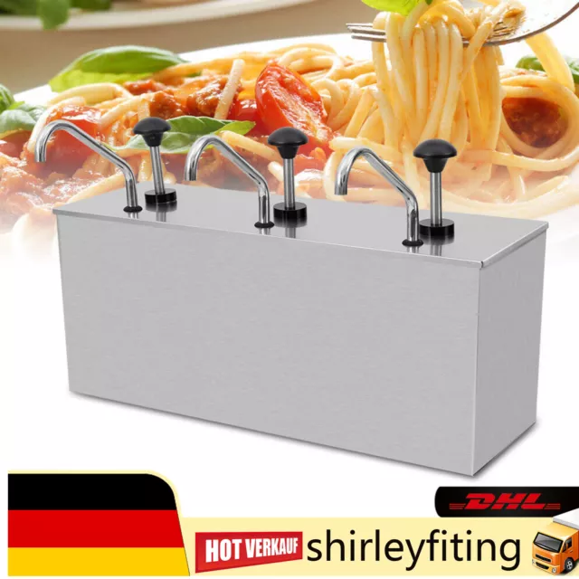 Edelstahl Pump Soßenspender Dispenser Saucenspender Behälter Ketchup Spender DHL