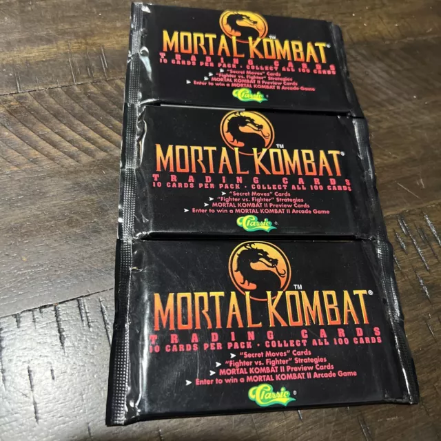1994 Mortal Kombat trading cards Fighter Strategies for Arcade Game. 3 Packs