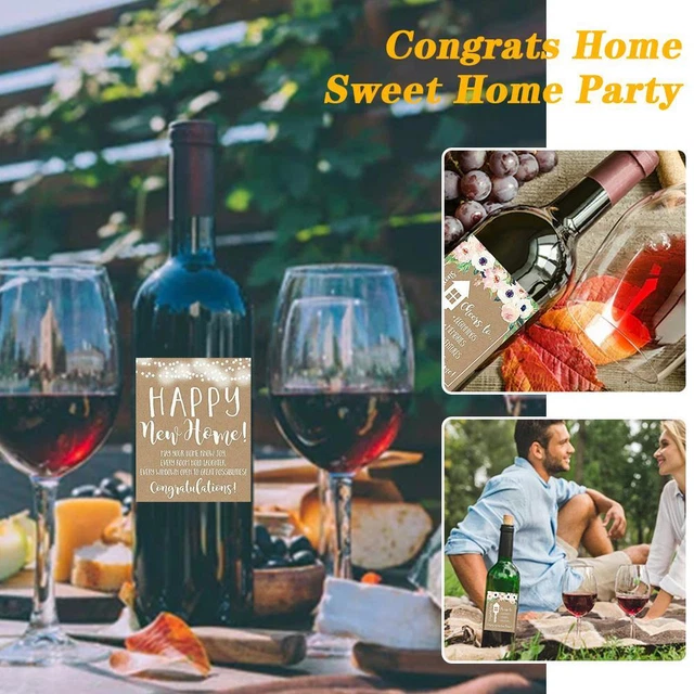 5 Rustic House Warming Presents, New Homeowner Stickers 7W3Q or Gift Wine D1F2