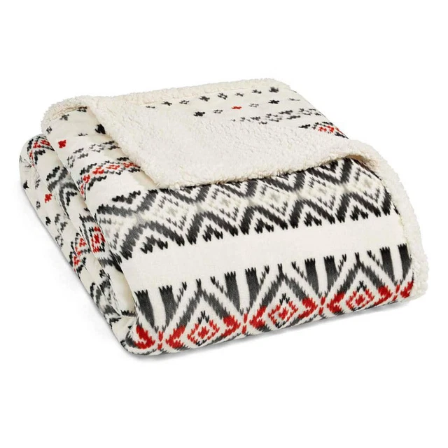 Mountain Village Ultra Soft 1-Piece White Sherpa Microfiber Twin Blanket