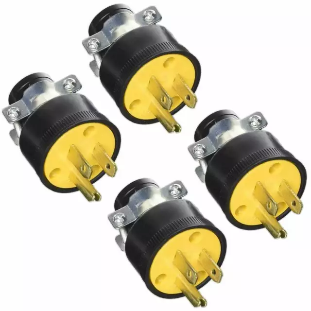 4 PC Rallonge Remplacement Extrémités Mâle 3 Câble Grounded Prise Électrique