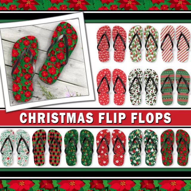 Christmas Unisex Flip Flops #1 Sandals Holiday Beach Vacation Fun Footwear Gift