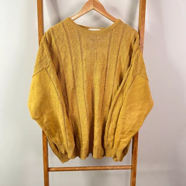 Sportscraft Sweater Jumper Womens Large Mustard Yellow Vintage Made In Australia