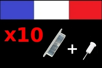 x10 LOT BLANC / TRANSPARENT anti-poussière iphone 4 4s 3Gs ipad bouchon capuchon