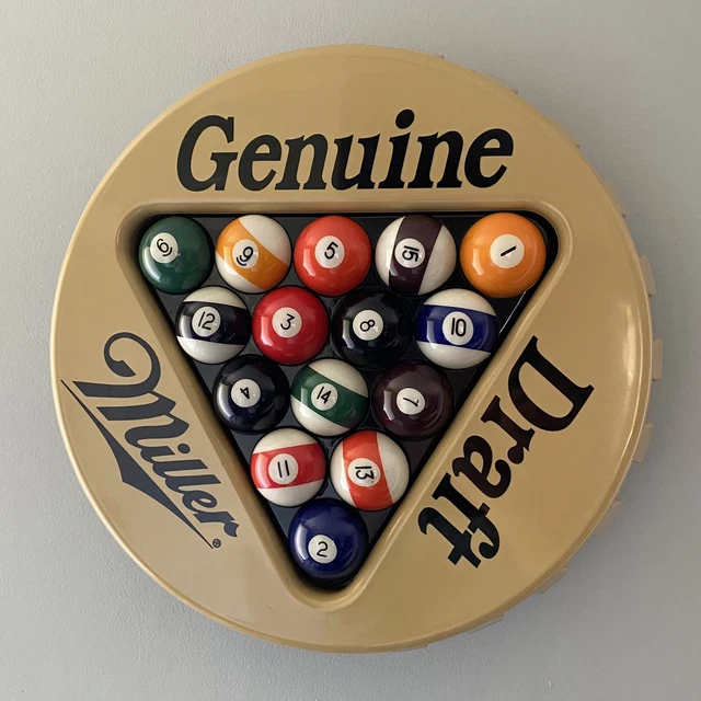 VINTAGE MILLER GENUINE Draft Pool Balls Sign 1996 55.00 PicClick