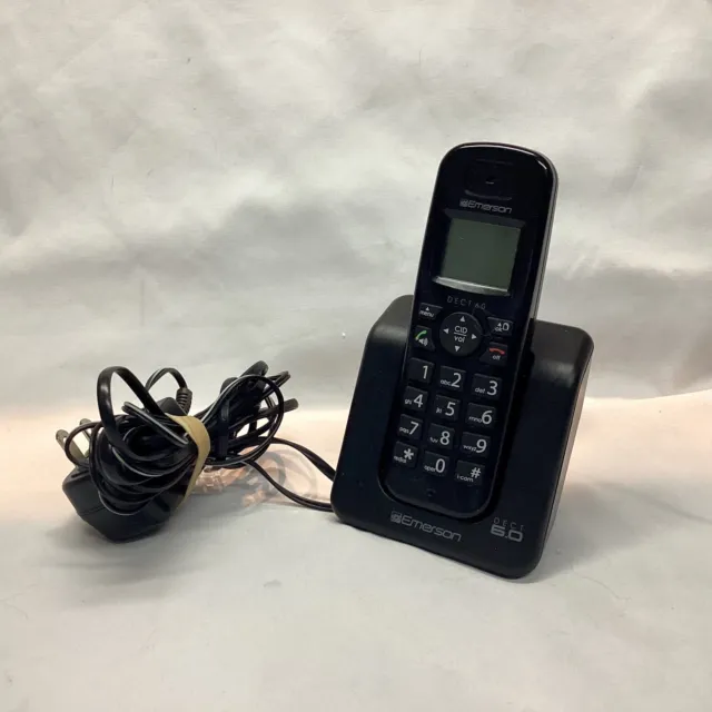 Emerson EM6000 DECT 6 Cordless Phone w/ Handset Charging Base Charger Cord