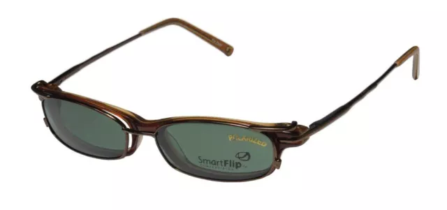 New Smartflip 420-B Eyeglass Frame/Glasses With Clip-On Polarized Polaroid Lens