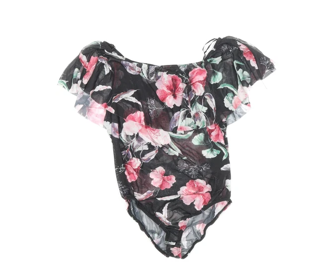 Body da donna multicolore in poliestere floreale New Look taglia 14 a scatto