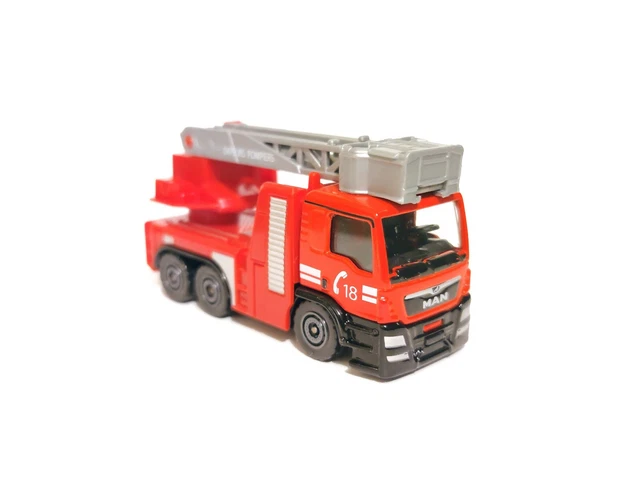 Majorette – Camion De Pompier MAN TGS Rosenbauer S.O.S., échelle 1/??, 7,5 Cm, Portes Ouvrantes, Roues Mobiles, Dès 3 Ans