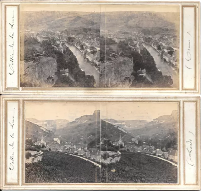 Lot x 2 Photo Stereo | 1860 | France | Ornans | Vallée de la Loue Jura