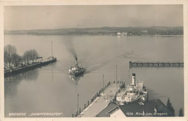 AK aus Bregenz Dampferhafen mit Dampfer Vorarlberg (CC86) (57)