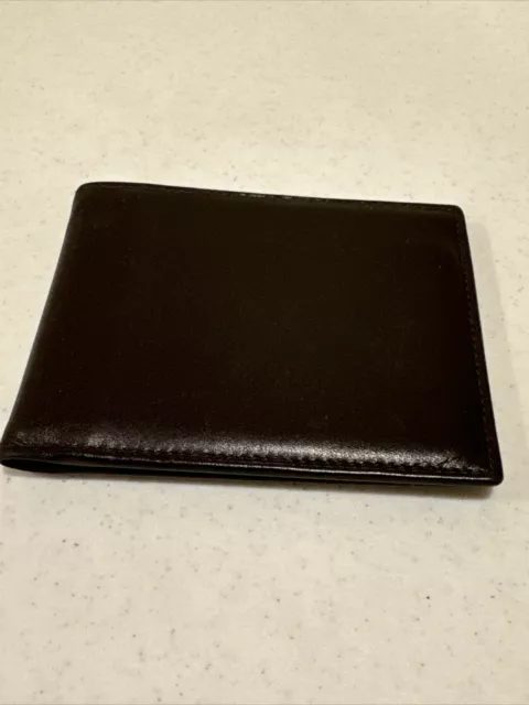 Coach vintage men's Brown leather slim billfold wallet - Italy - NEW