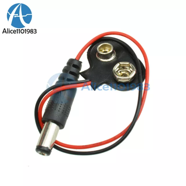2PCS T type 9V DC Battery Power Cable Barrel Jack Connector for Arduino DIY