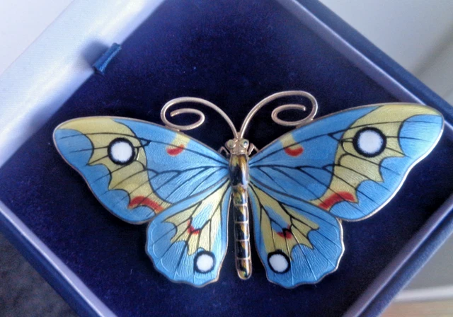 Broche Vintage Marius Hammer En Argent Massif 930 - Occasion Avec émail