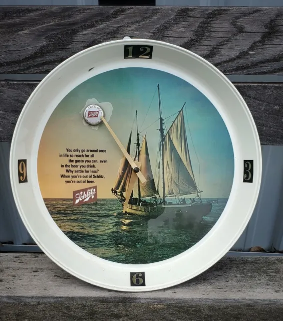 Vintage Schlitz Beer Tray made into a Clock appears handmade 